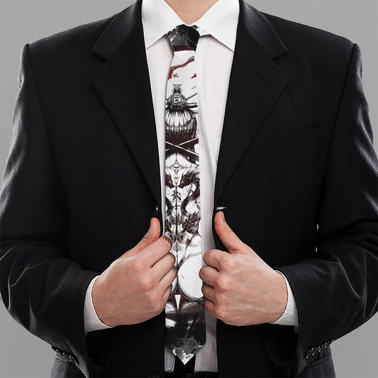 Japanese Samurai Woman Print Necktie