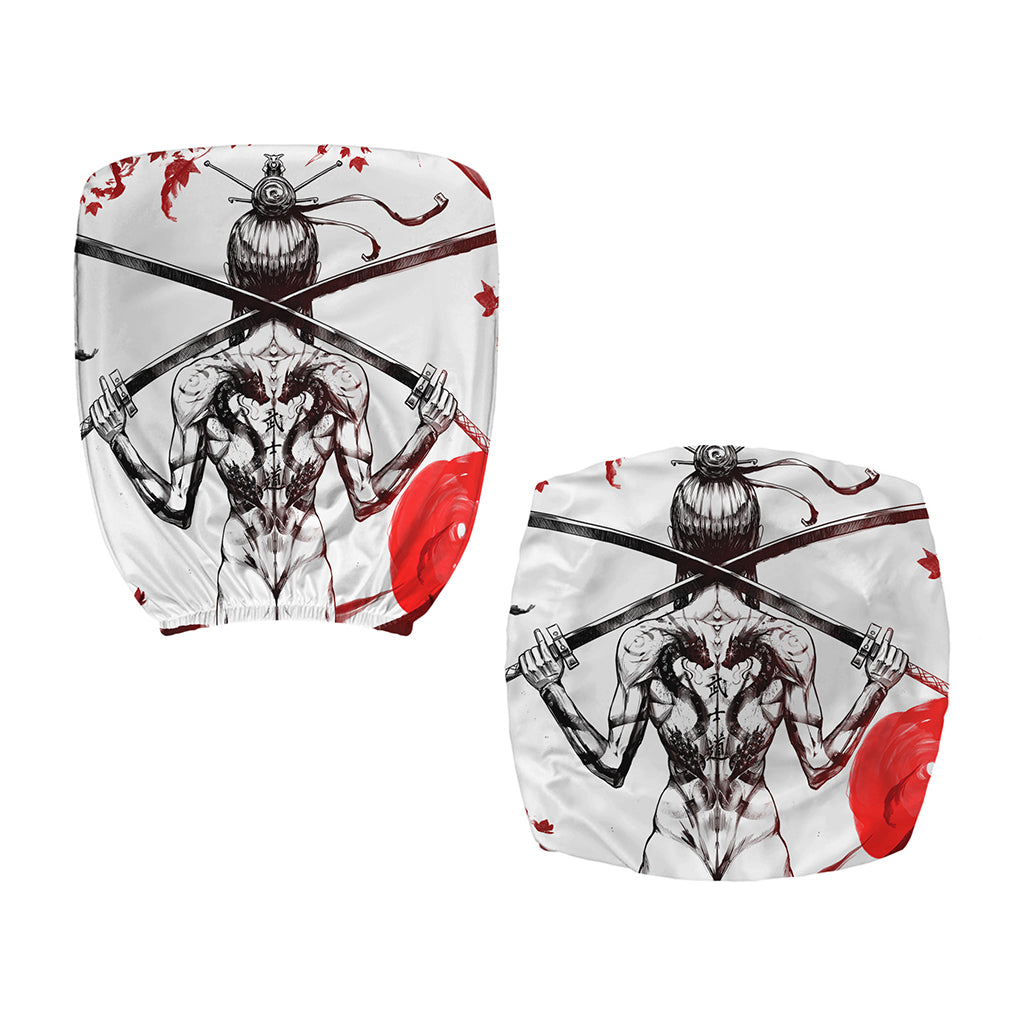 Japanese Samurai Woman Print Office Chair Cover