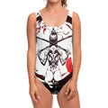 Japanese Samurai Woman Print One Piece Swimsuit