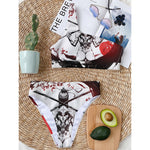 Japanese Samurai Woman Print One Shoulder Bikini Top