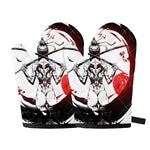 Japanese Samurai Woman Print Oven Mitts