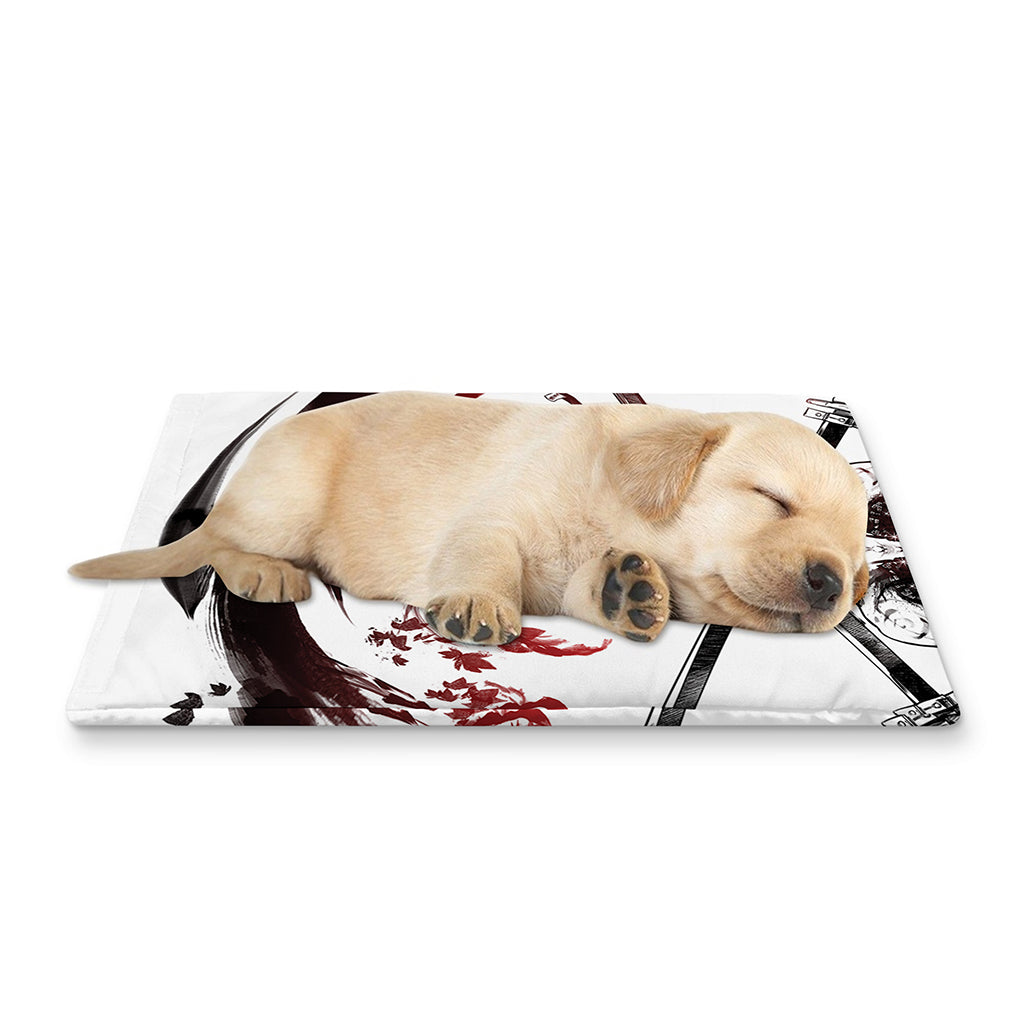 Japanese Samurai Woman Print Pet Cooling Mat Cover