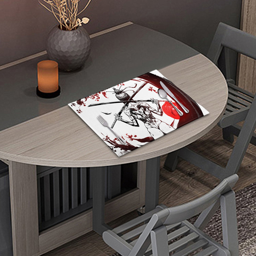 Japanese Samurai Woman Print Placemat