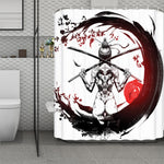 Japanese Samurai Woman Print Polyester Shower Curtain