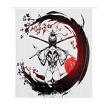 Japanese Samurai Woman Print Polyester Shower Curtain