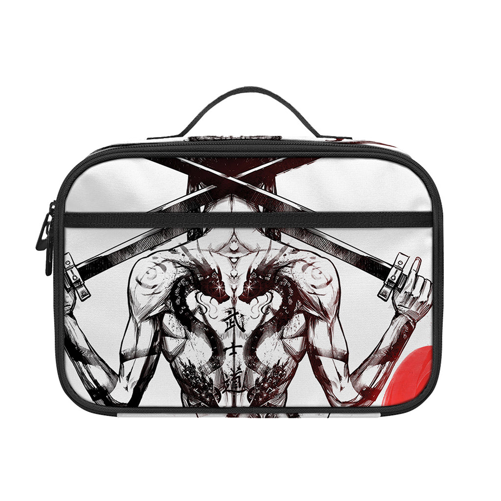 Japanese Samurai Woman Print Portable Lunch Bag