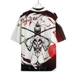 Japanese Samurai Woman Print Rayon Hawaiian Shirt