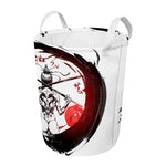 Japanese Samurai Woman Print Round Laundry Basket