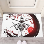 Japanese Samurai Woman Print Rubber Doormat