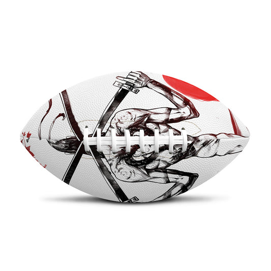 Japanese Samurai Woman Print Rugby Ball