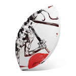 Japanese Samurai Woman Print Rugby Ball