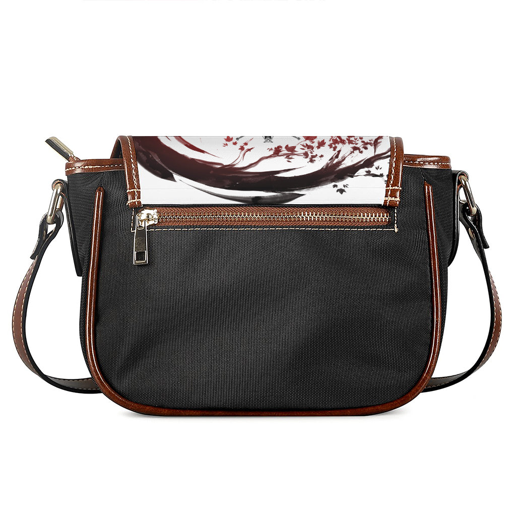 Japanese Samurai Woman Print Saddle Bag