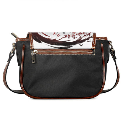 Japanese Samurai Woman Print Saddle Bag