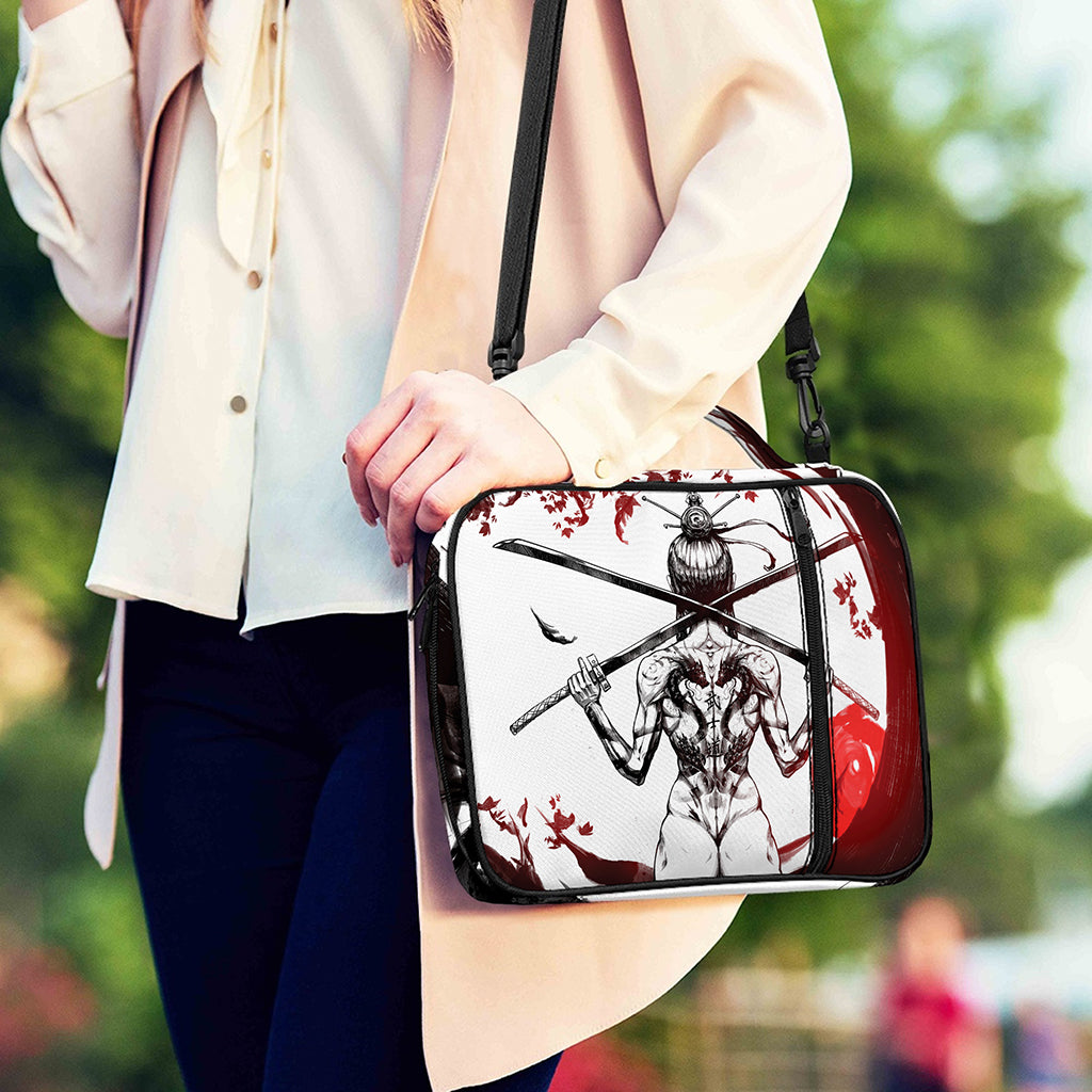Japanese Samurai Woman Print Shoulder Strap Bible Bag