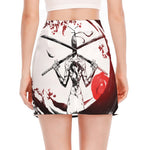 Japanese Samurai Woman Print Side Slit Mini Skirt