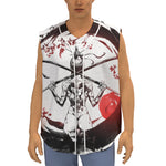 Japanese Samurai Woman Print Sleeveless Baseball Jersey