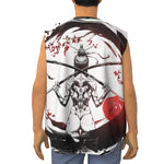 Japanese Samurai Woman Print Sleeveless Baseball Jersey