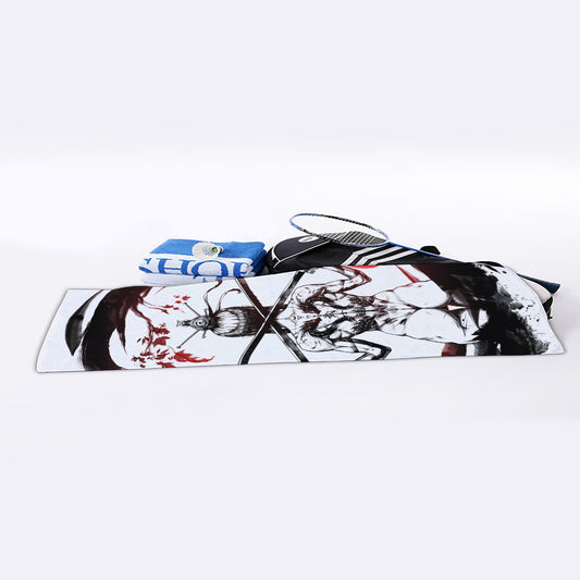 Japanese Samurai Woman Print Sports Towel