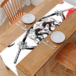 Japanese Samurai Woman Print Table Runner