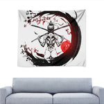 Japanese Samurai Woman Print Tapestry