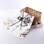 Japanese Samurai Woman Print Towel