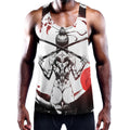 Japanese Samurai Woman Print Men's Workout Tank Top