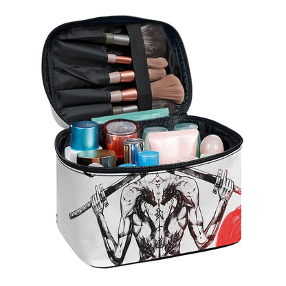 Japanese Samurai Woman Print Travel Makeup Bag