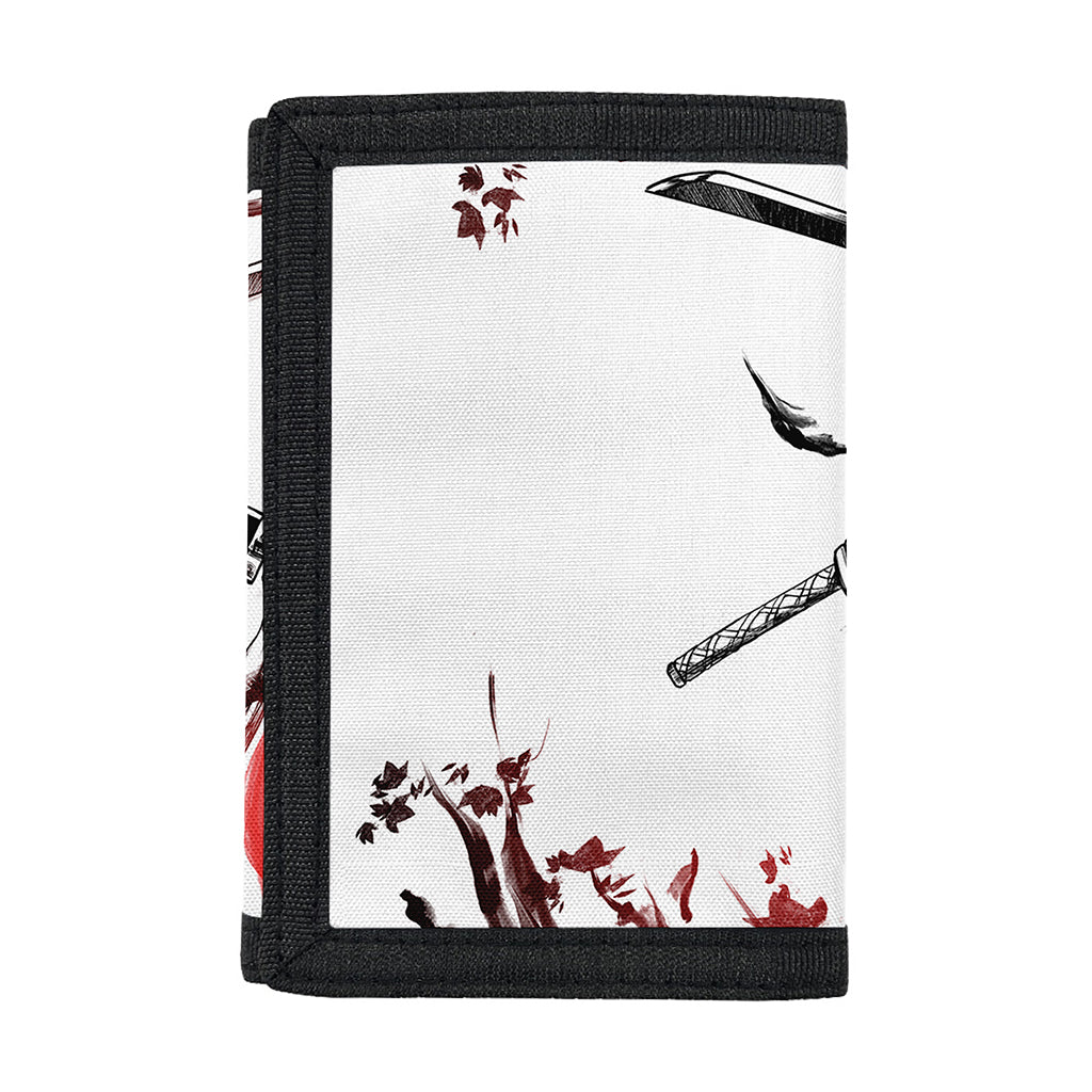 Japanese Samurai Woman Print Trifold Wallet