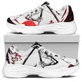 Japanese Samurai Woman Print White Chunky Shoes