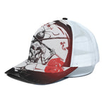 Japanese Samurai Woman Print White Mesh Trucker Cap