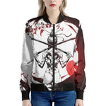 Japanese Samurai Woman Print Women's Bomber Jacket