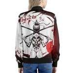 Japanese Samurai Woman Print Women's Bomber Jacket