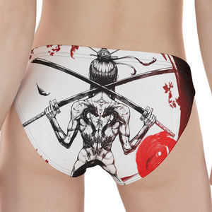 Japanese Samurai Woman Print Women's Panties