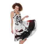 Japanese Samurai Woman Print Women's Sleeveless Dress