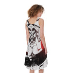 Japanese Samurai Woman Print Women's Sleeveless Dress