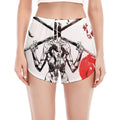Japanese Samurai Woman Print Women's Split Running Shorts