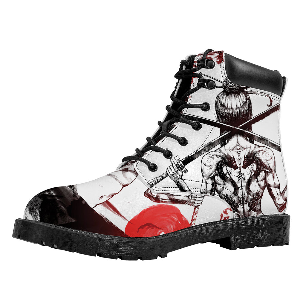 Japanese Samurai Woman Print Work Boots