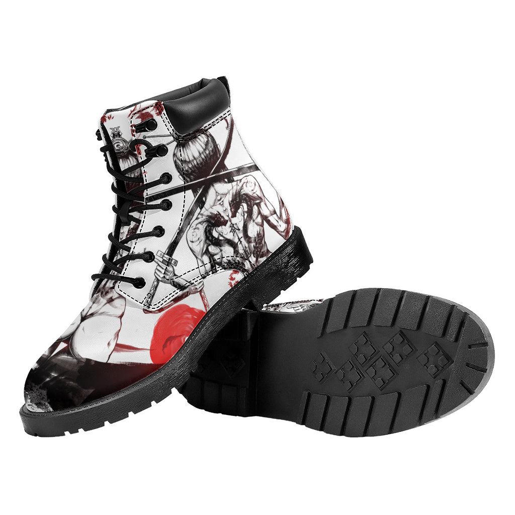 Japanese Samurai Woman Print Work Boots