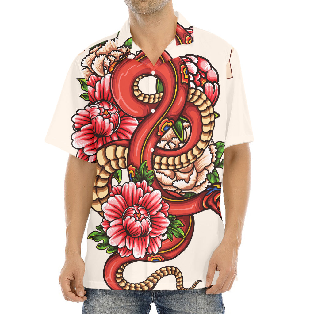 Japanese Snake Tattoo Print Aloha Shirt