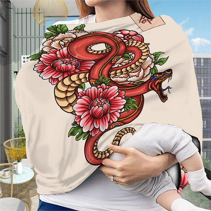 Japanese Snake Tattoo Print Baby Seat Cover