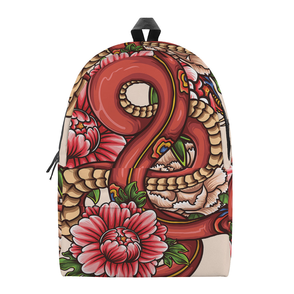 Japanese Snake Tattoo Print Backpack