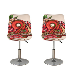 Japanese Snake Tattoo Print Bar Stool Covers