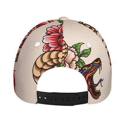 Japanese Snake Tattoo Print Baseball Cap