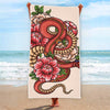 Japanese Snake Tattoo Print Beach Towel