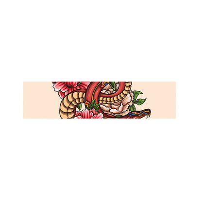 Japanese Snake Tattoo Print Bed Runner