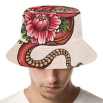 Japanese Snake Tattoo Print Bucket Hat