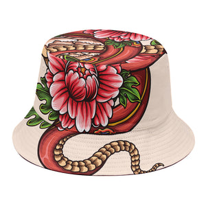 Japanese Snake Tattoo Print Bucket Hat