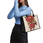 Japanese Snake Tattoo Print Canvas Tote Bag