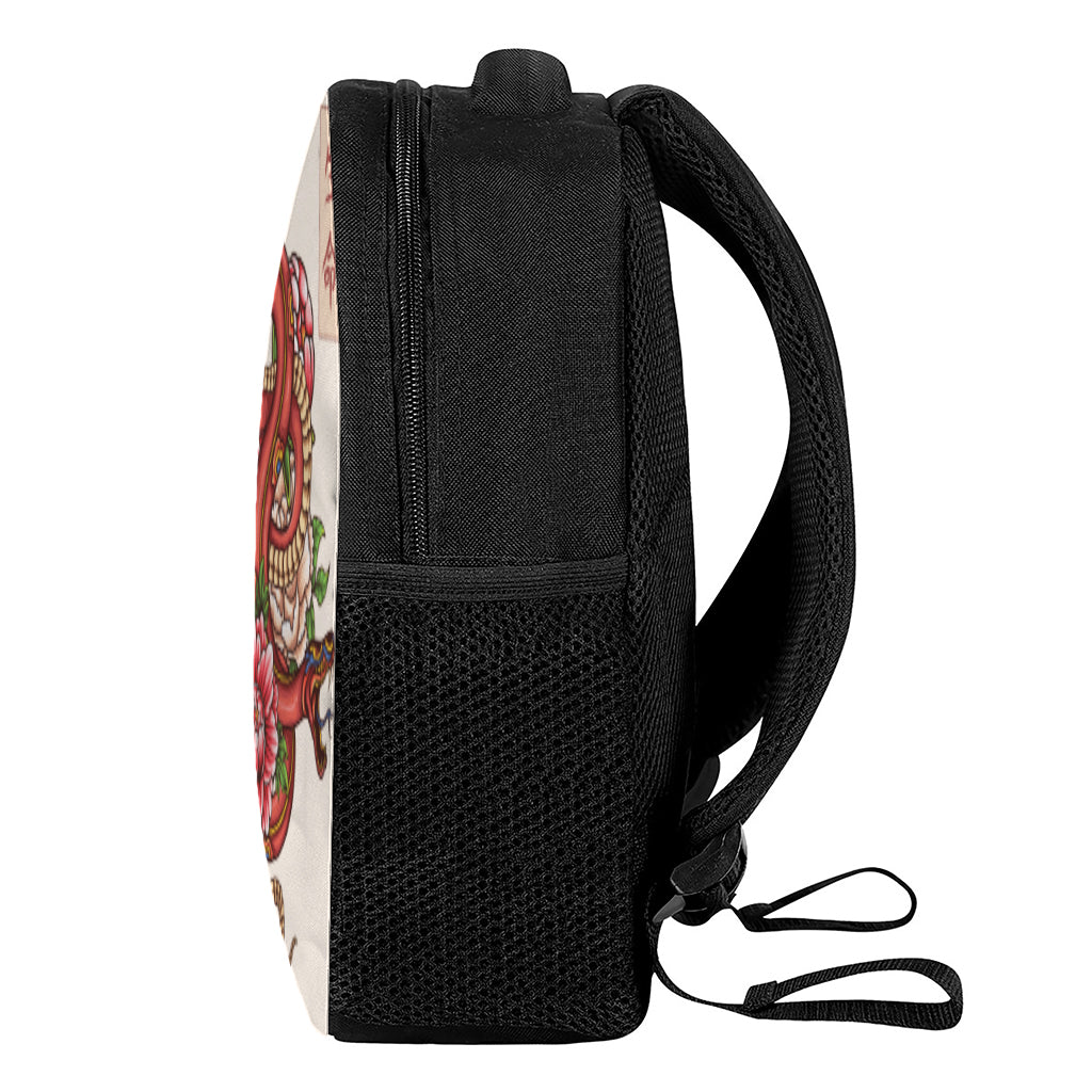 Japanese Snake Tattoo Print Casual Backpack