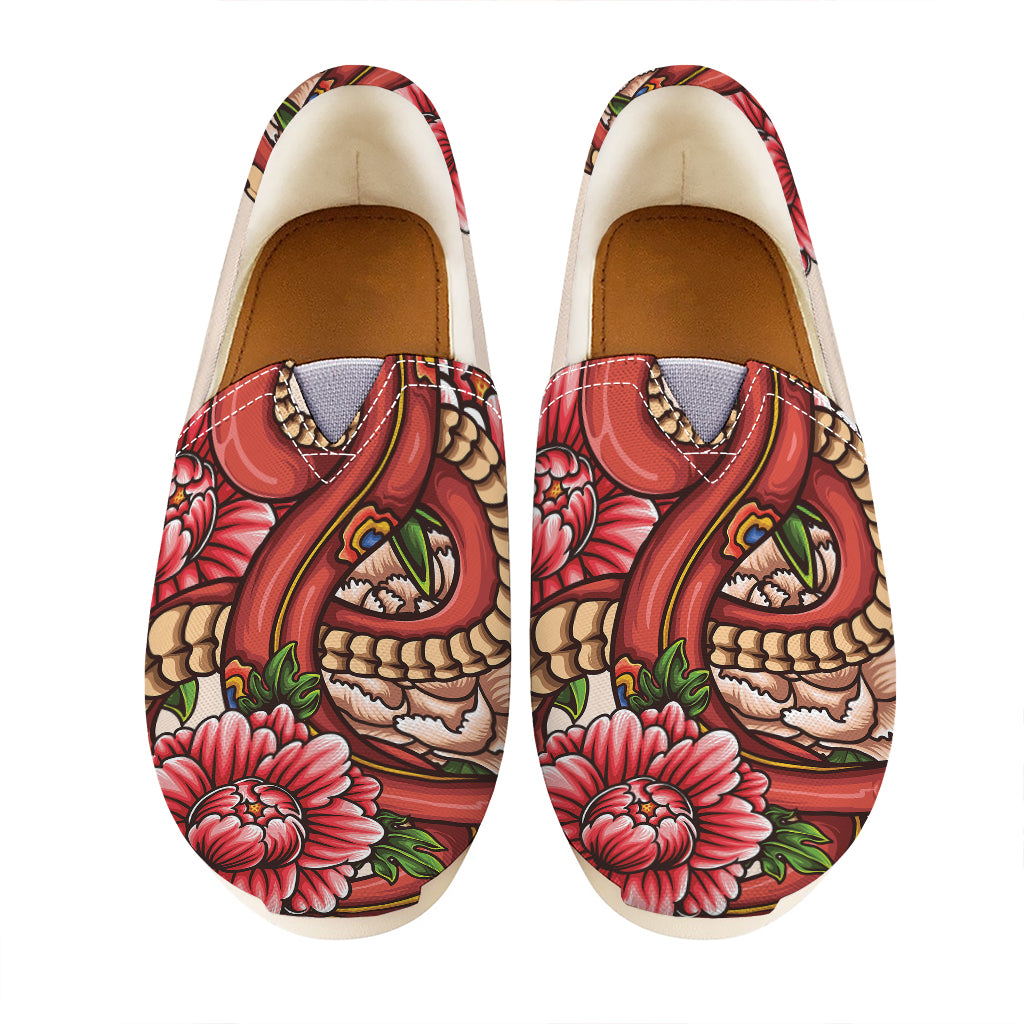 Japanese Snake Tattoo Print Casual Shoes